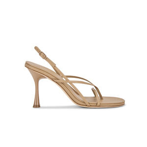 NEW Studio Amelia Wishbone 90 Heel Beige Tan Strappy Heeled Sandal 41